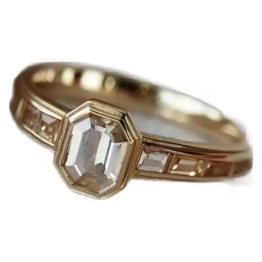 New Luxury Ring Gold Zircon