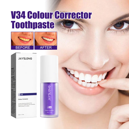 Jaysuing V34 Purple Toothpaste Toothpaste For Cleaning Bad Breath, Stains, Teeth Whitening, And Toothcare
