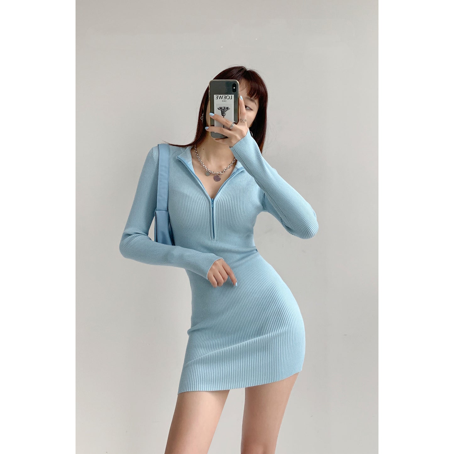 Women's Long Sleeve Knitted Tight Dress