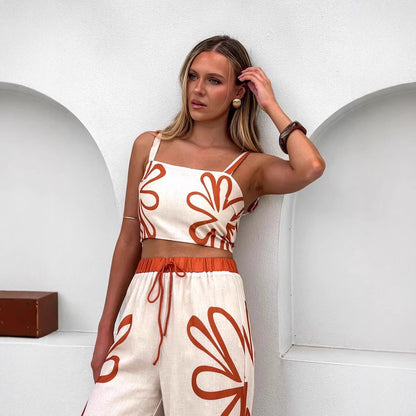 Top Wide Leg Pants Suit