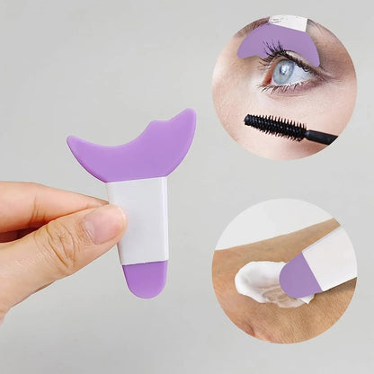 Silicone Mascara Eyelash Shield Applicator Guard Tool Multifunction Eyelash Eyeshadow Pads Reusable Eyelashes Guide Tool Makeup Stencil Aid Makeup Template Tool Outline Eyes Eyeliner Eyelash Guide Too