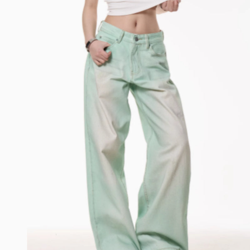 American Retro Distressed Dirty Dyed Jeans For Men And Women On The Street