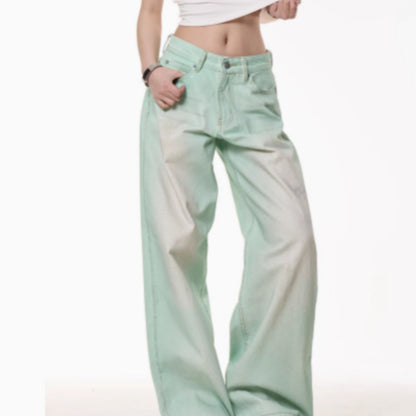 American Retro Distressed Dirty Dyed Jeans For Men And Women On The Street