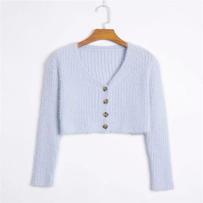 Short knit cardigan