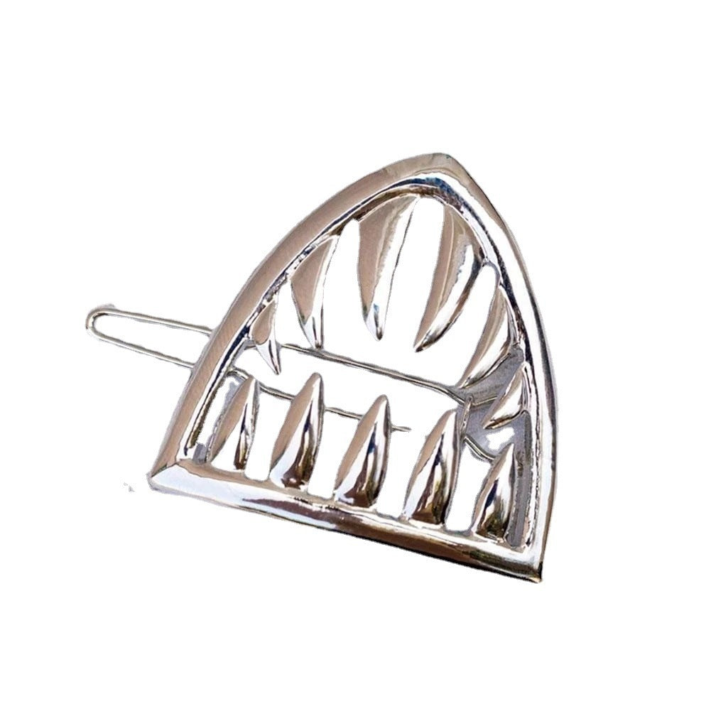 Metal Silver Barrettes Back Head Female Large Hair Jaw Clip Shark Clip Korean Elegant Graceful Clip Hairpin Styling Accessories