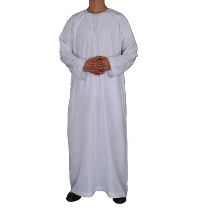 Middle East Oman Robe Men's Polyester Round Neck Gown