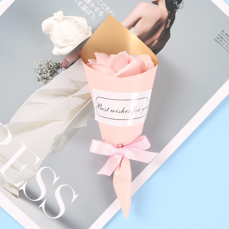 Mini Handmade Soap Flower Gift Box Small Bouquet With Valentine's Day Gift