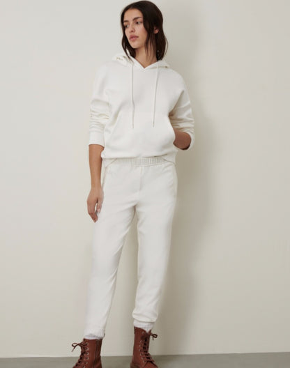 Hooded Drawstring Top Elastic Waist Casual Pants Fashion Fleece Suit