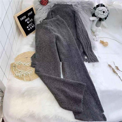 Sweater Two-piece Long Sleeve Temperament Commuter Knitting