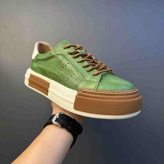 Genuine Leather Breathable Men's Shoes Casual Soft Leather Sneakers