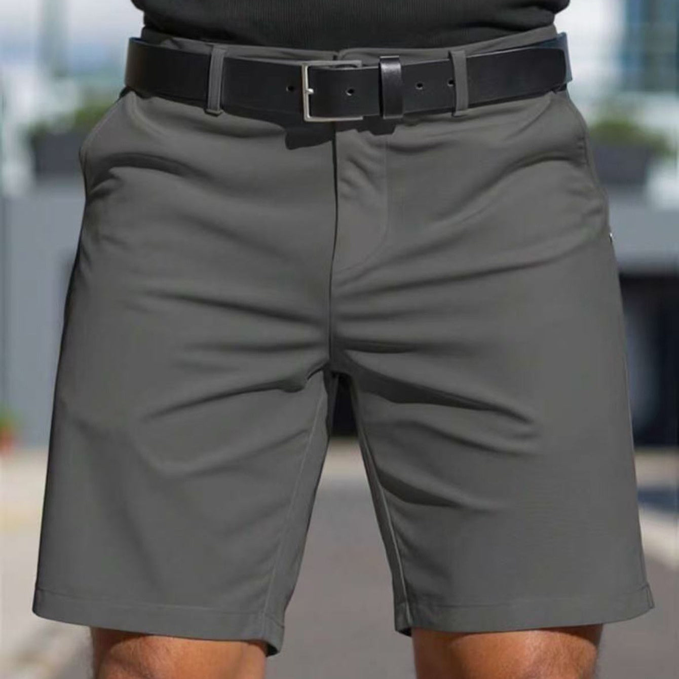 Men's Solid Color Shorts Men's Business Sports Fifth Pants