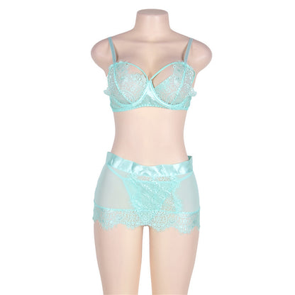 Three-point underwire bra set
