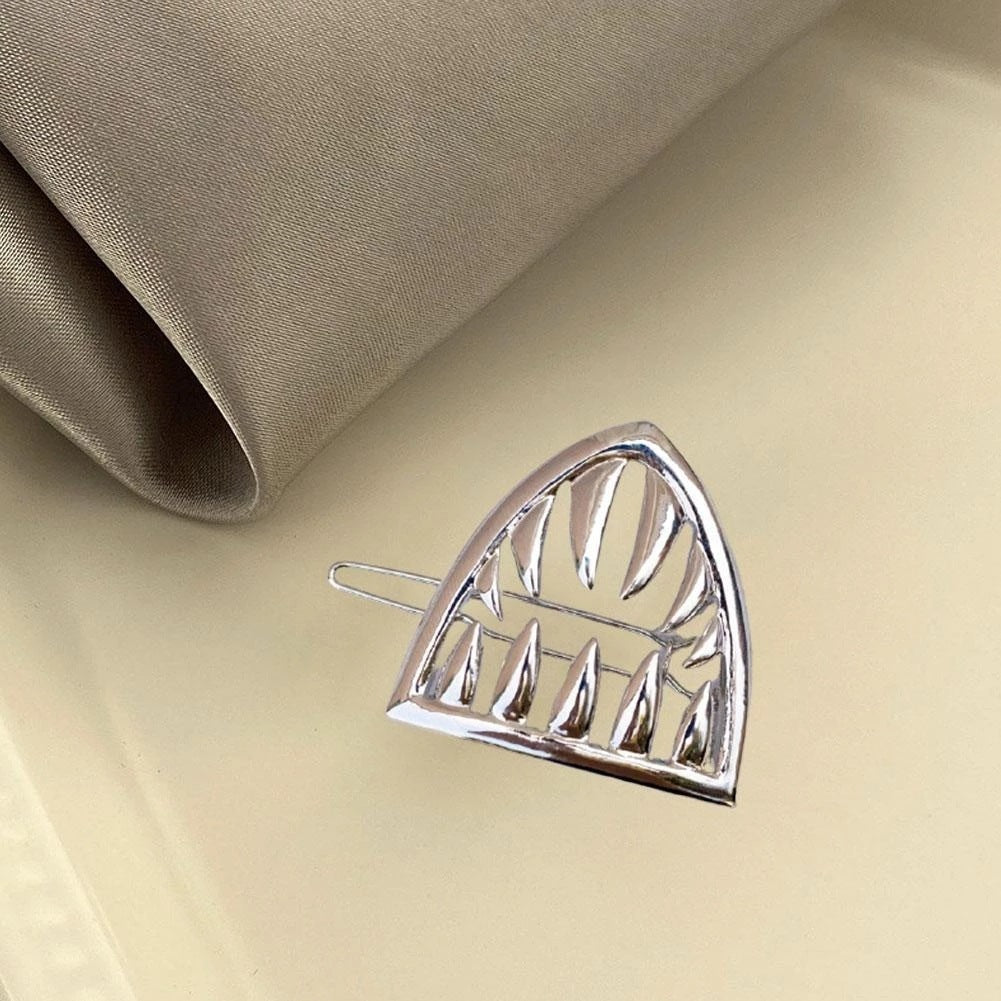 Metal Silver Barrettes Back Head Female Large Hair Jaw Clip Shark Clip Korean Elegant Graceful Clip Hairpin Styling Accessories