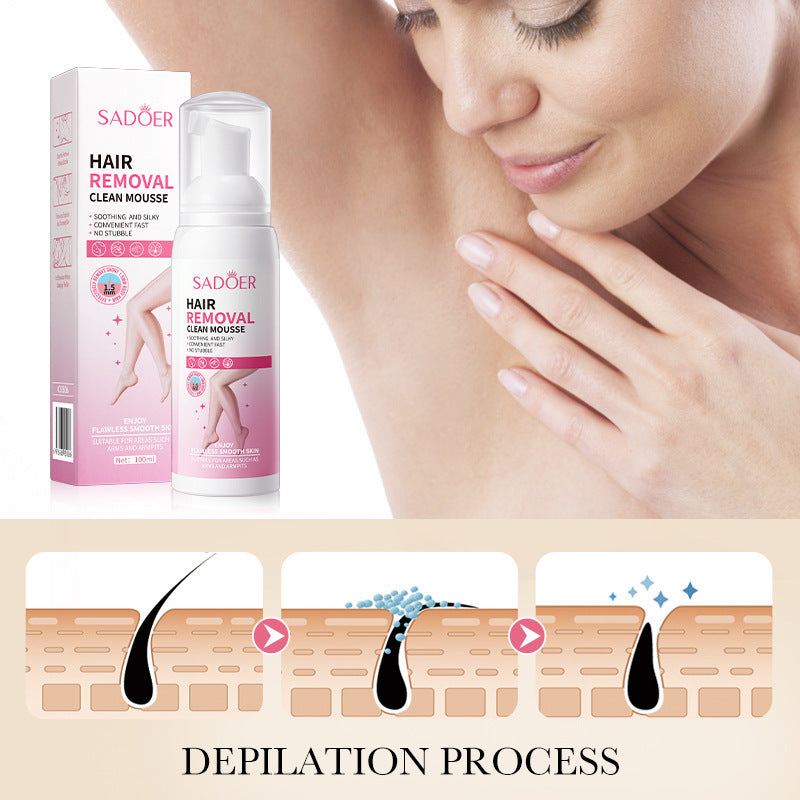 Hair Removal Mousse 100g Hair Removal No Stimulation Silky Skin Cleansing Depilatory Cream