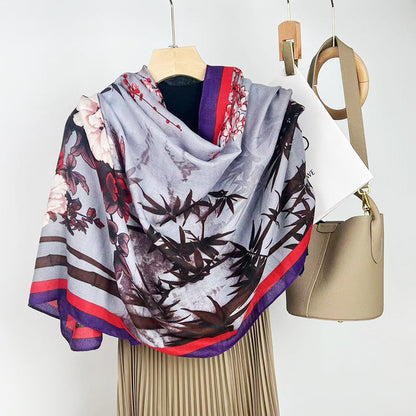 Cotton And Linen Scarf Thin And Silky Shawl Travel Sun-proof Beach Towel For Women