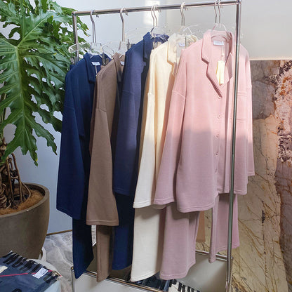 Knit Two-piece Suit Long-sleeved Trousers Ladies' Homewear Pajamas Loose Confinement Clothing