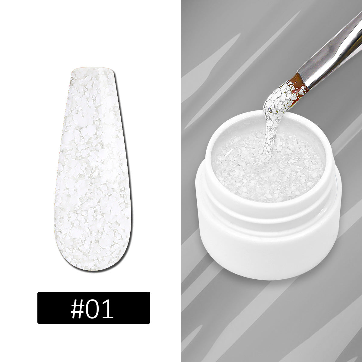 Multicolor Luxury Snowflake Nail Gel Super Shiny