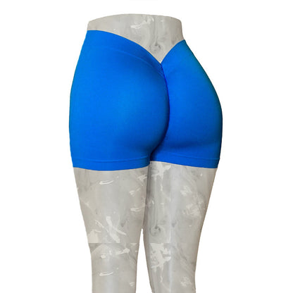 Deep V-shaped Wrinkled Butt Hip Yoga Shorts Sports Fitness