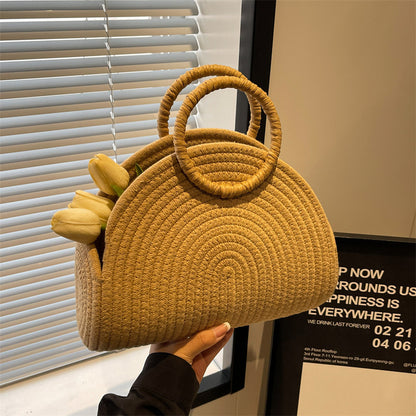 New Urban Simple Holiday Casual Handbag Fashion Trend Woven Bag