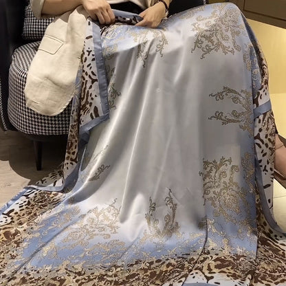 All-match Satin Square Women's Silk Scarf Shawl Beach Towel