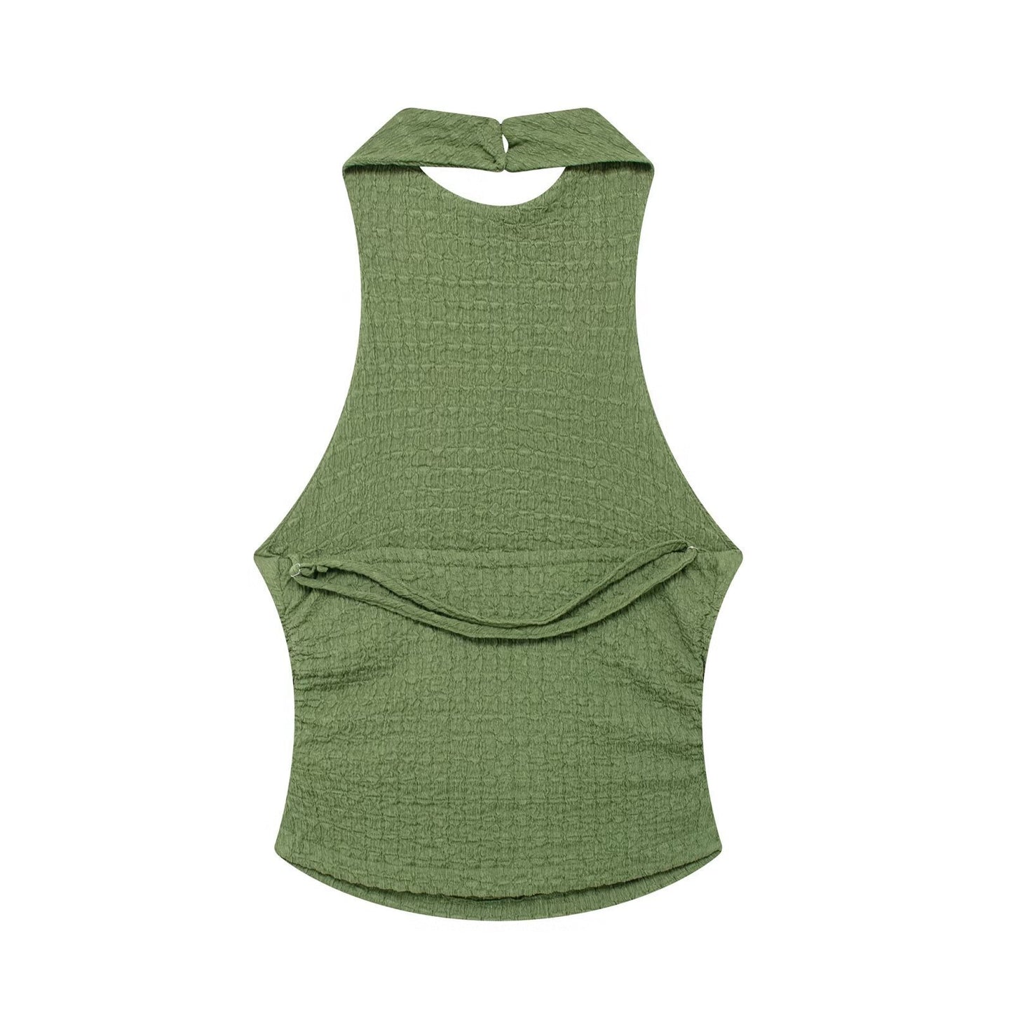 Stylish Good Texture Hanging Collar Top