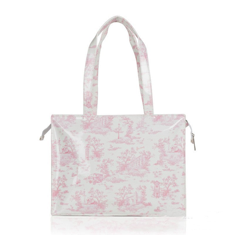 Simple Printed PVC Tote Bag Waterproof Large Capacity