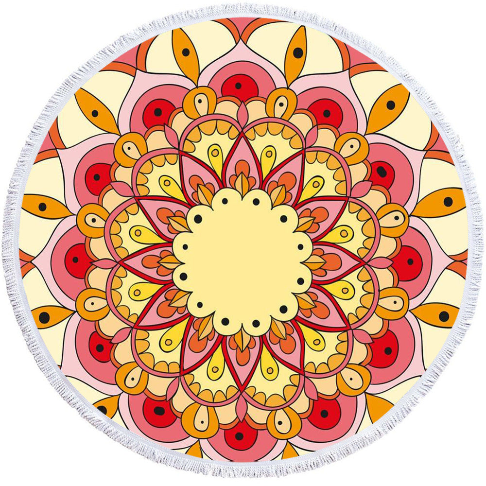 Microfiber 3D Printed Round Beach Towel