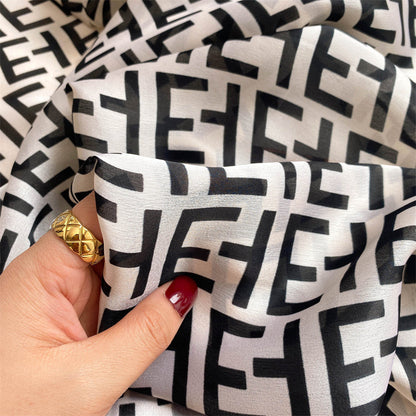 New Silk Satin Thin Shawl Tide Brand Beach Towel