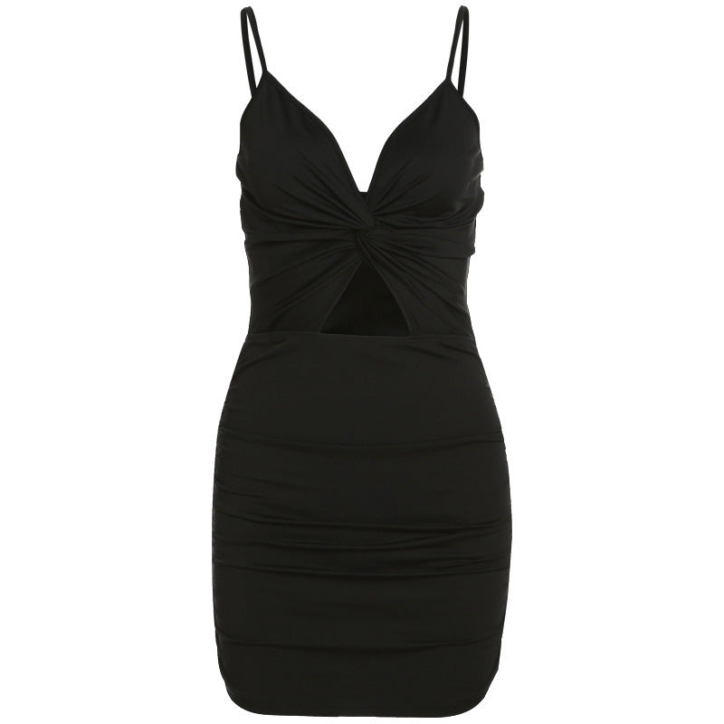 Sling Low Cut Hollow Slim Fit Hip Dress