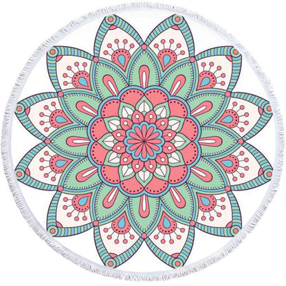 Microfiber 3D Printed Round Beach Towel