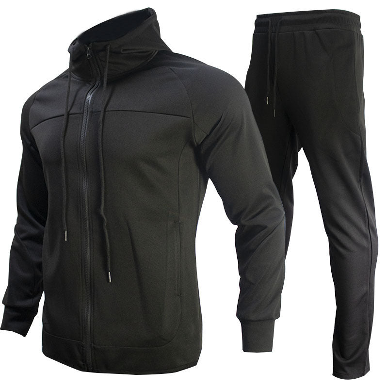Hooded Autumn Jacket Sports Casual Suit Men