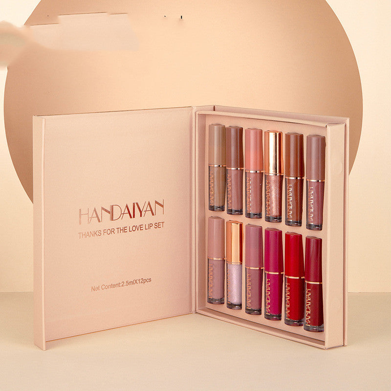 2 Color Book Lip Gloss Set Liquid Lipstick Set Matte