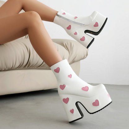 Muffin Thick Bottom Chunky Heel High Heel Martin Boots