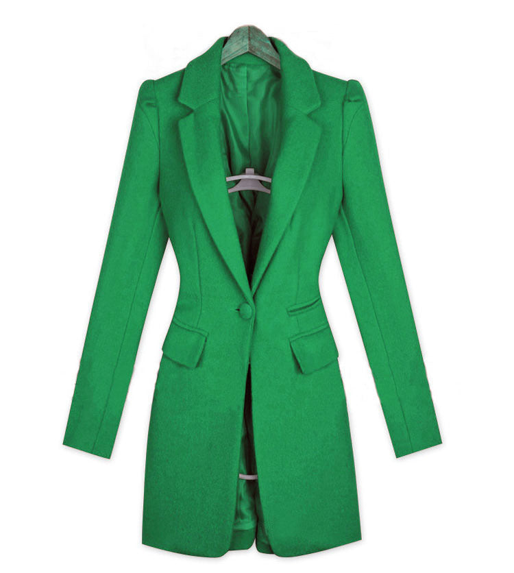 Autumn And Winter European And American Mid-length Slim-fit British Lunzi Woolen Coat Woolen Coat