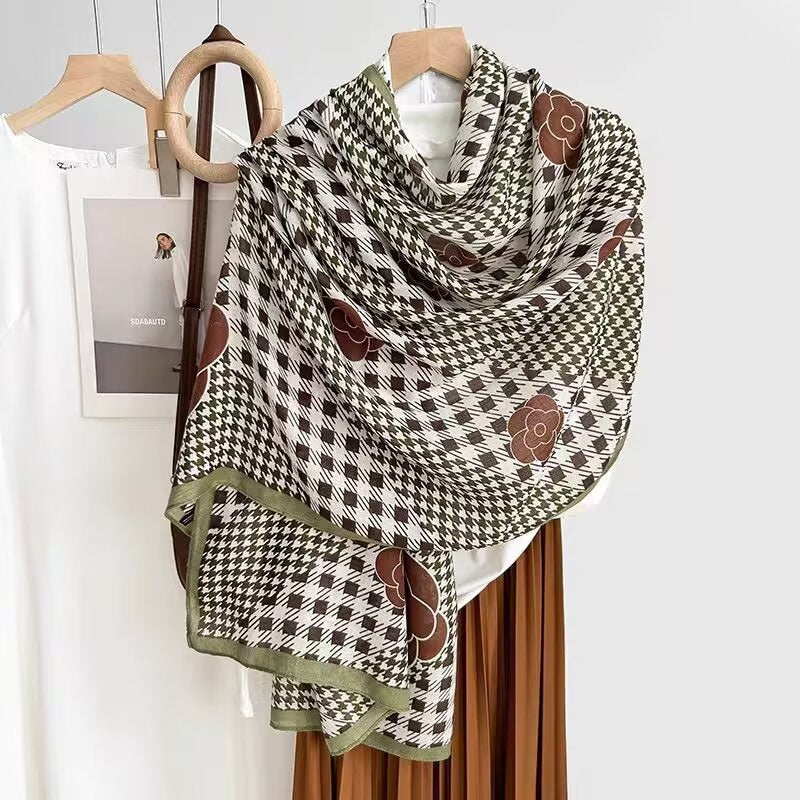 Cotton And Linen Scarf Thin And Silky Shawl Travel Sun-proof Beach Towel For Women