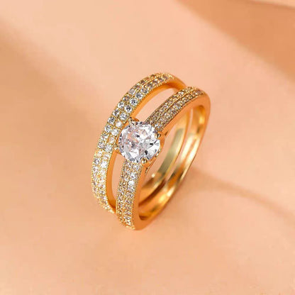 Women's Full-Diamond Stacked Ring