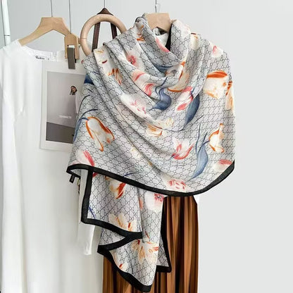 Cotton And Linen Scarf Thin And Silky Shawl Travel Sun-proof Beach Towel For Women