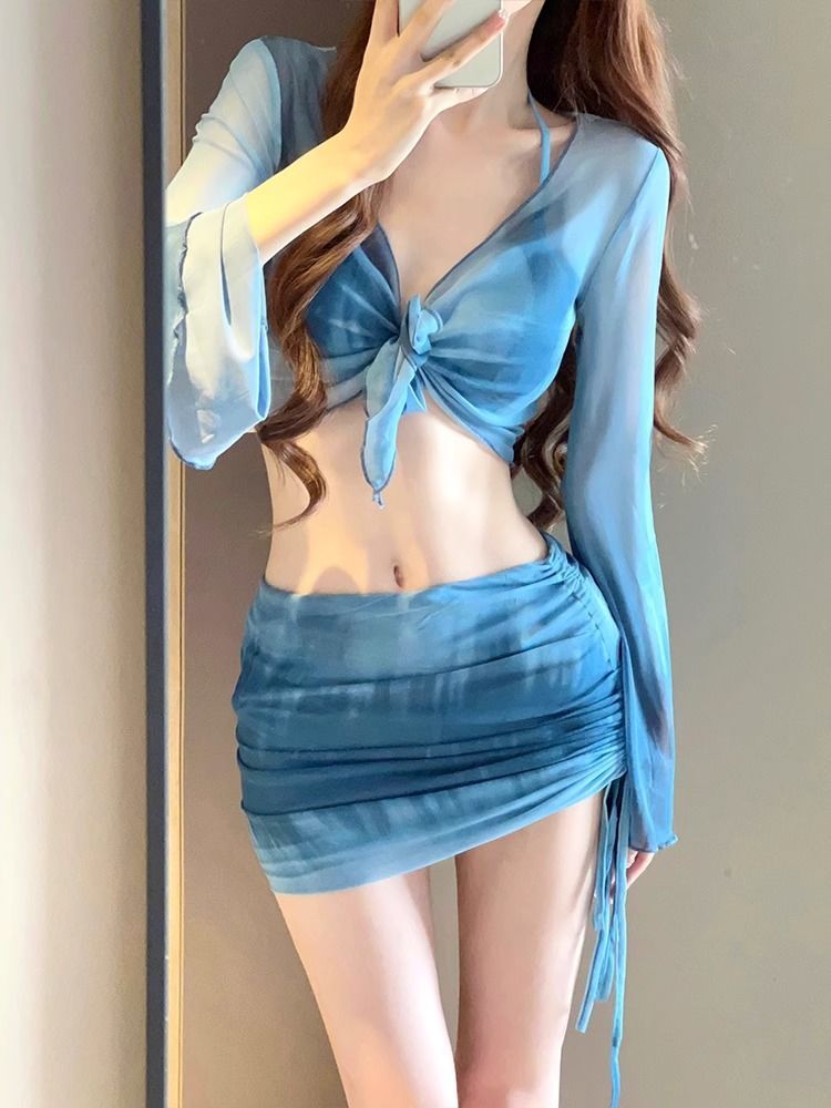 Women's Seaside Vacation Bikini Swimsuit Four-piece Set