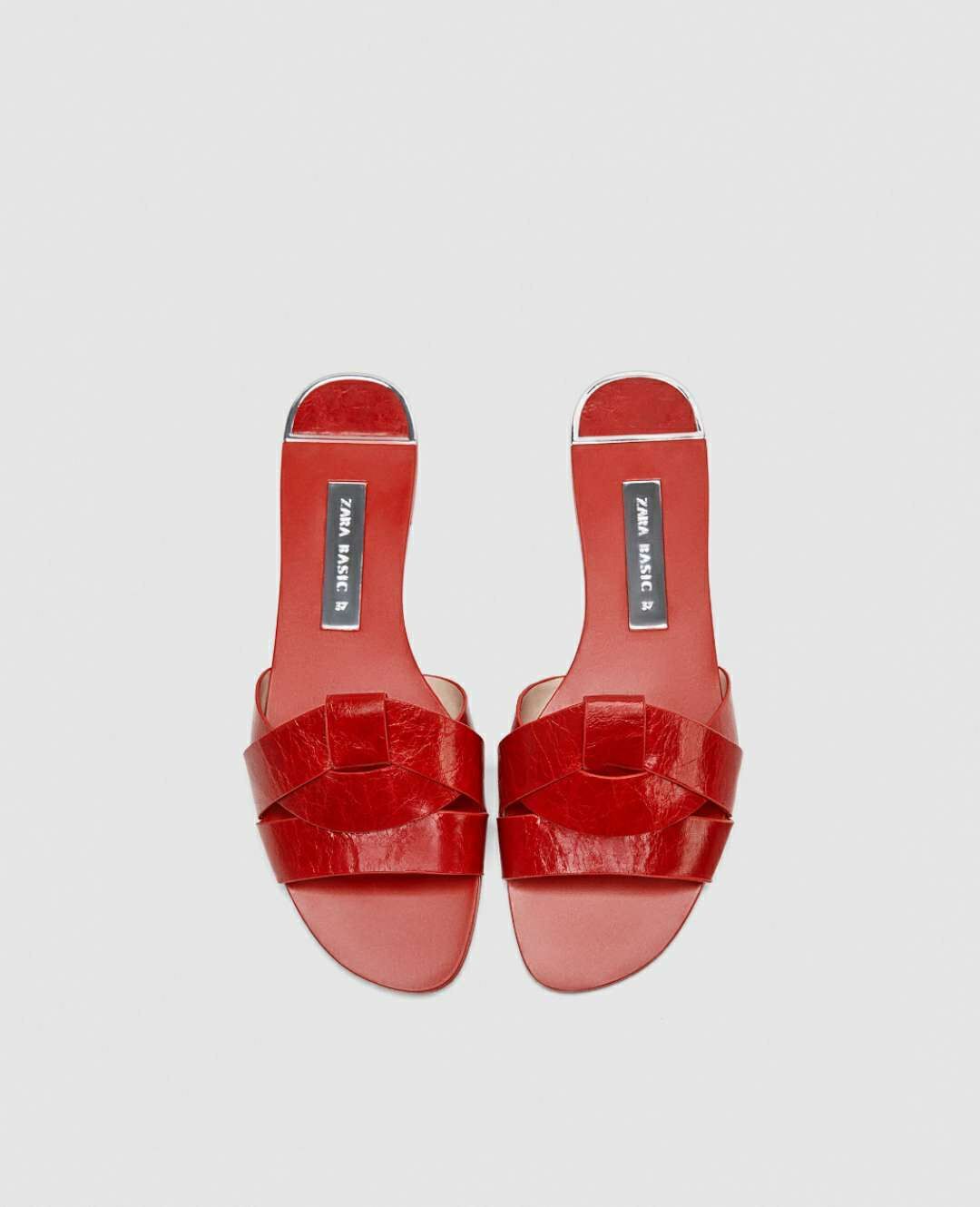 Leather cross strap sandals