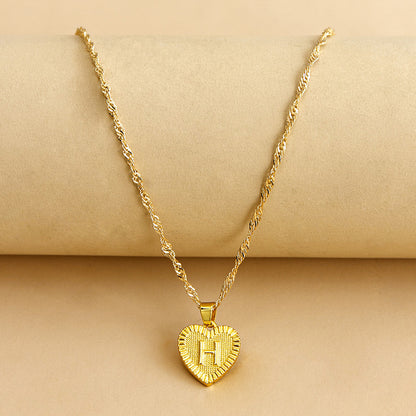 26 English Initial Letter Pendant Necklaces For Women