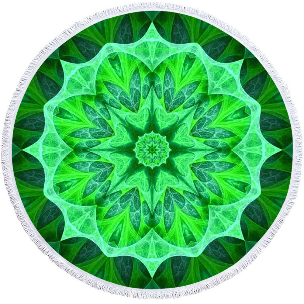 Microfiber 3D Printed Round Beach Towel