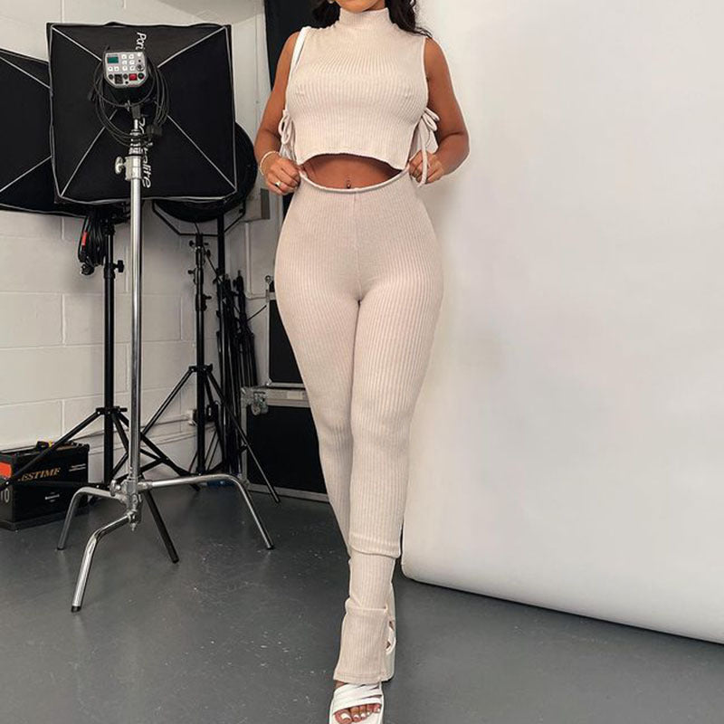 Sleeveless Vest Suit Women Foreign Trade Sports Trousers