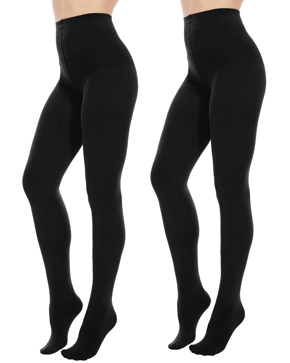 2pack 80d Opaque Black Tights For Women