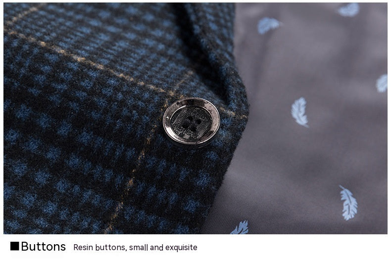 Spring Summer Slim-fit Casual Plaid Men's Suit Jackets