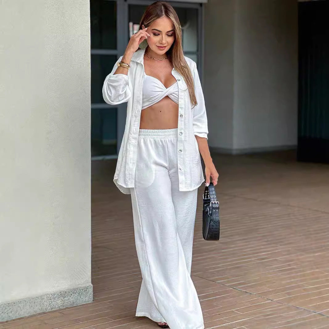 Casual Loose Trousers Women's Shirt Fashion Suit