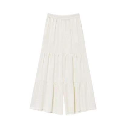 Sleeveless Lace-up Top Loose Drape Flared Pants