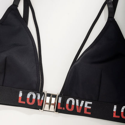 Seamless Front Buckle Spaghetti Strap Beauty Back Underwear Bra Female Push Up Small Size Big