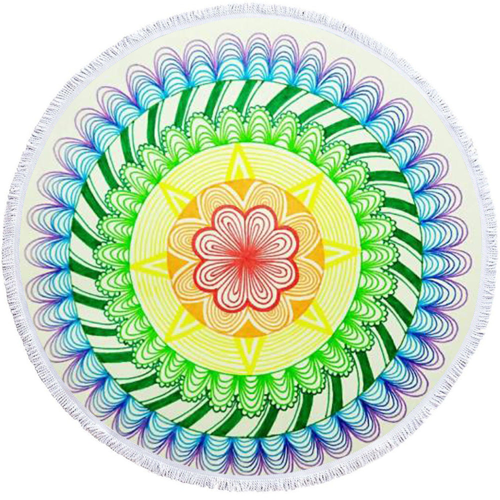 Microfiber 3D Printed Round Beach Towel