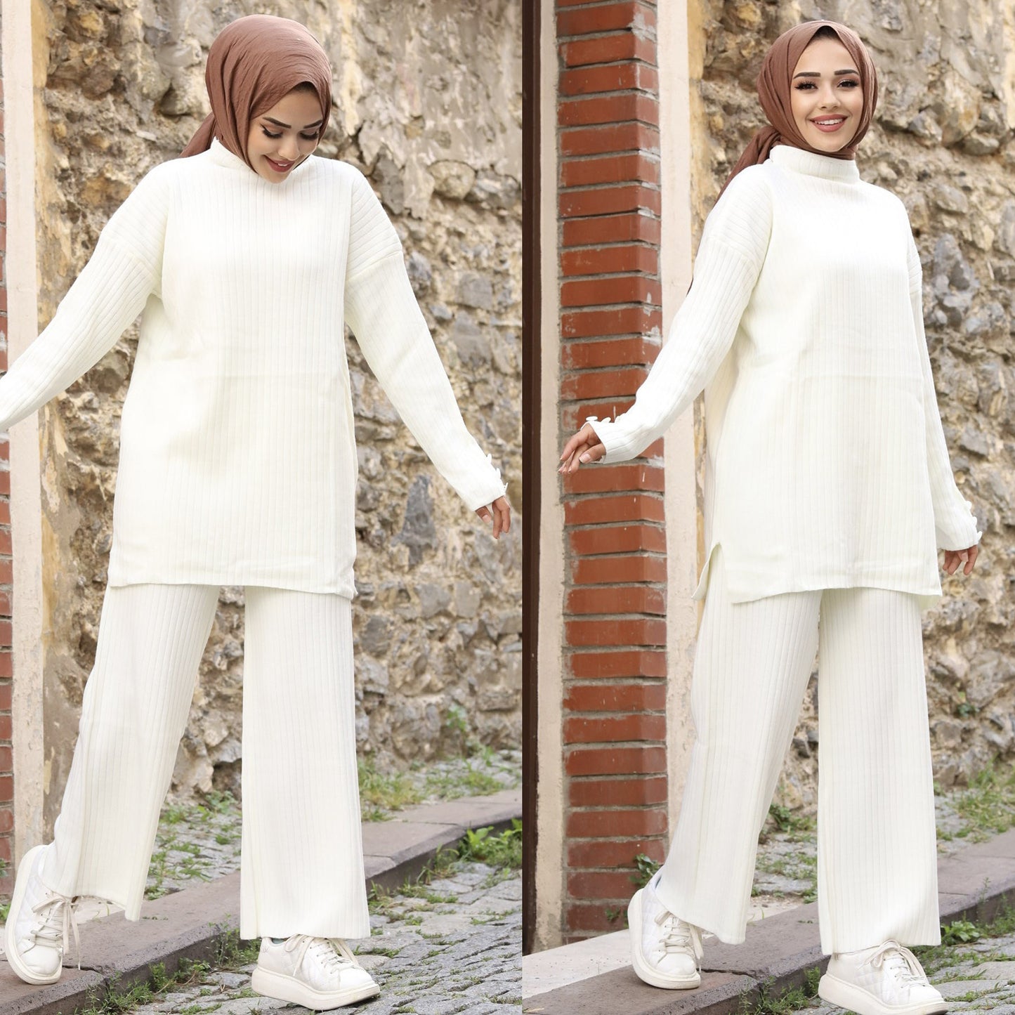 Women's Wide-leg Pants Knitting Suit