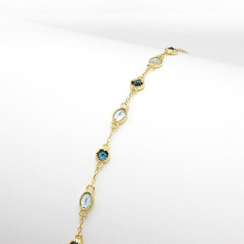 Light luxury sapphire blue toppa bracelet women